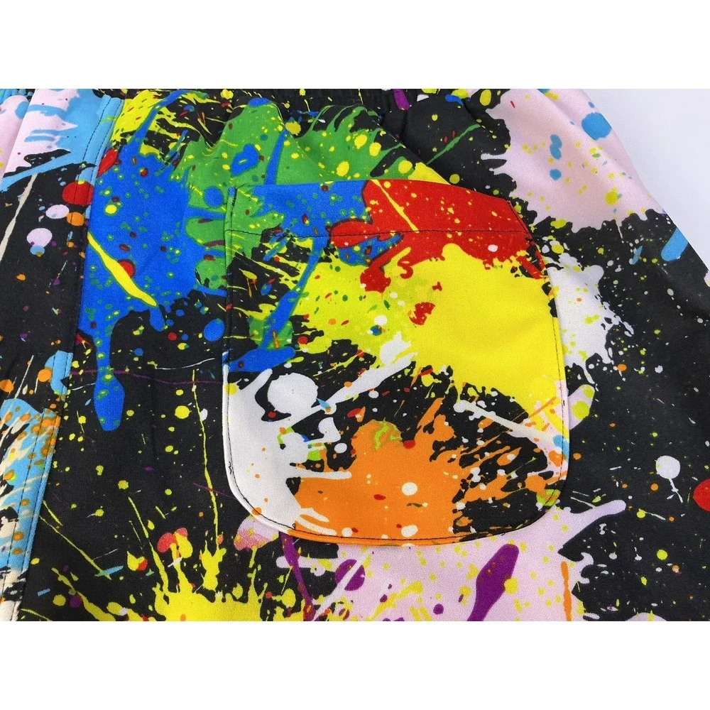 Fresh Prints of Bel-Aire Paint Splatter Joggers XLG Drawstring Pockets MSRP $62‎